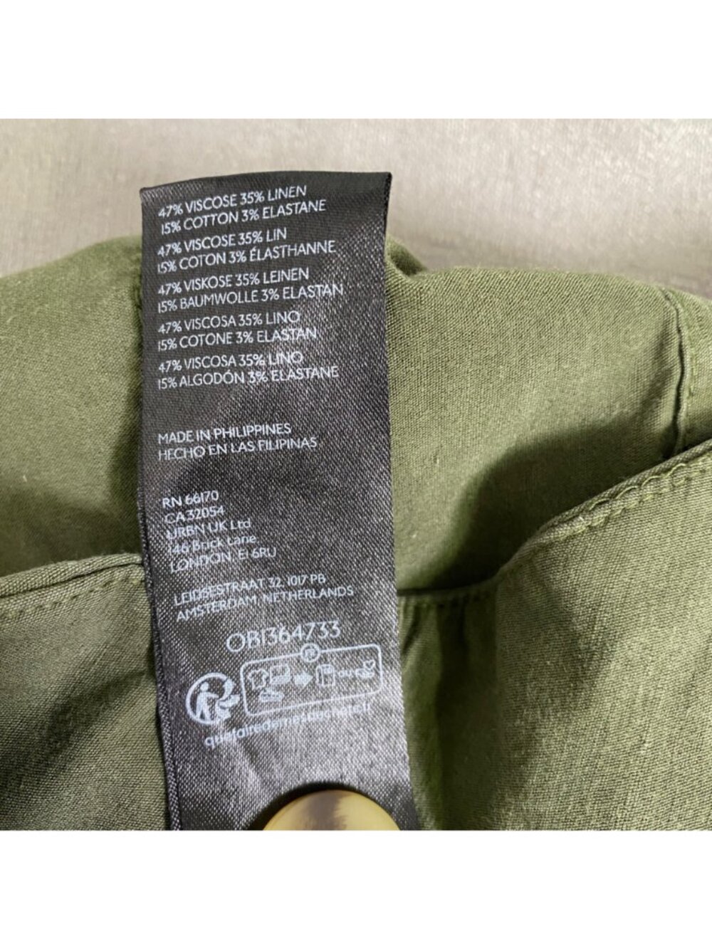 Anthropologie Maeve Colette Wide-Leg Cropped Pants Olive Green High Rise 30 Tall - Picture 9 of 16